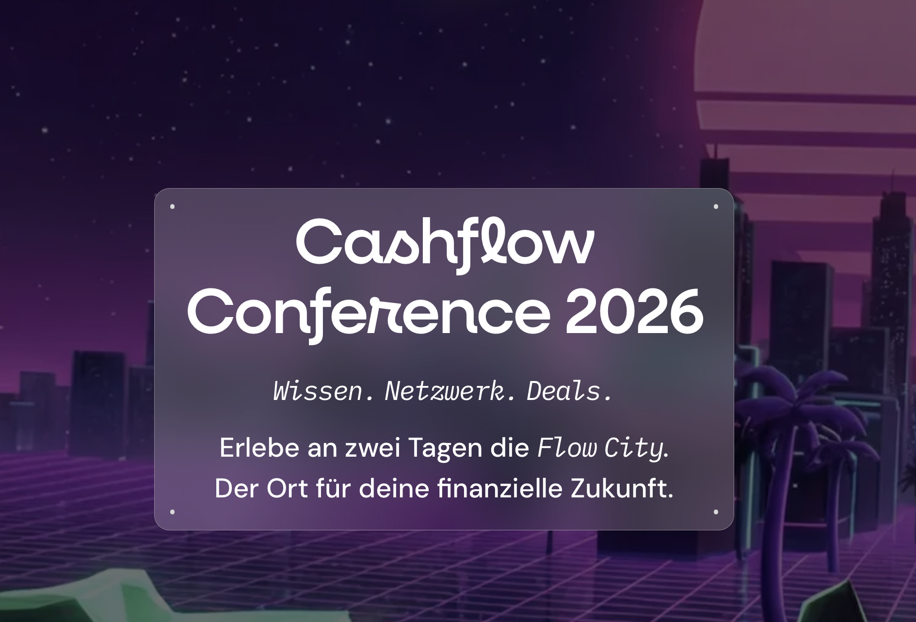 Die Cashflow Conference am Ende? Statt von "Null auf Scheich" jetzt aus die Maus? - Inside Wirtschaft